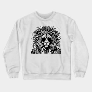 Wild Meets Urban: Lion's Selfie in the Big City Crewneck Sweatshirt